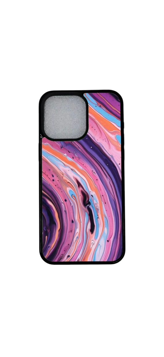 🎨 iPhone 12 Pro Magneettinen Suojakuori – Violet Swirl Art 🌈