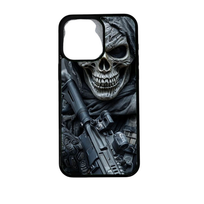iPhone 12 Pro suojakuori kallolla ja aseella