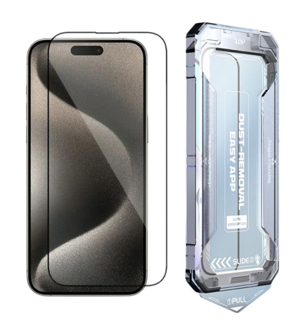 iPhone 14 panssarilasi asennuskehikolla – helppo ja kuplaton asennus