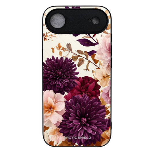 iPhone 17 Air suojakuori MagSafe yhteensopiva – Arctic Shield kukkakuvio violetti ja beige design

