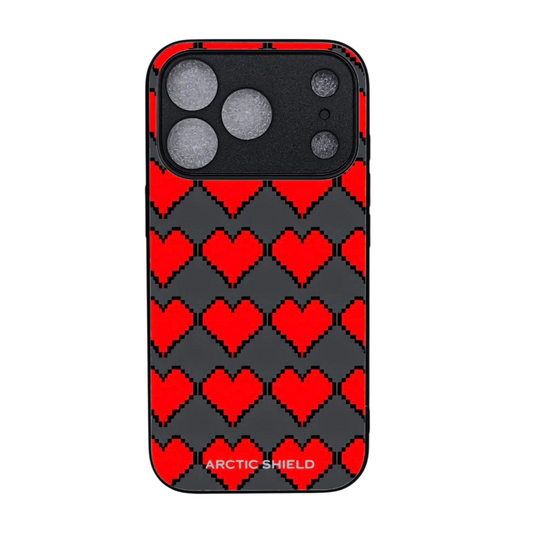 Arctic Shield – iPhone 17 Pro Max suojakuori MagSafe yhteensopiva Pixel Hearts