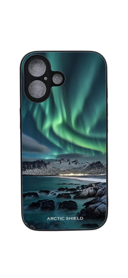 iPhone 17 MagSafe suojakuori kova pinta ja kohotettu kameransuoja revontulet kuosi
