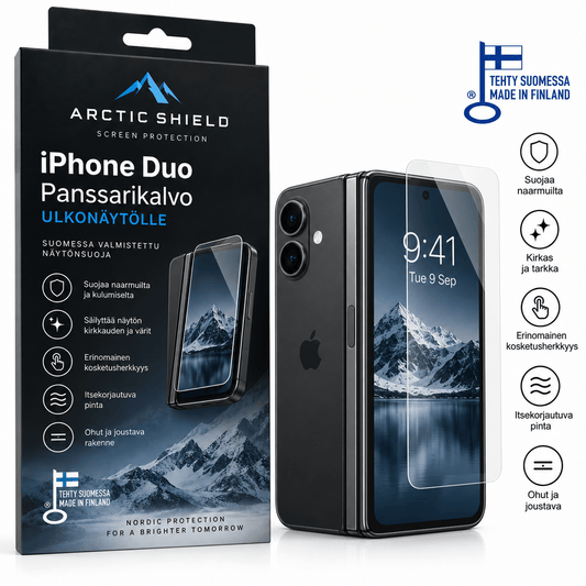 iPhone Duo panssarikalvo ulkonäytölle – Arctic Shield näytönsuoja