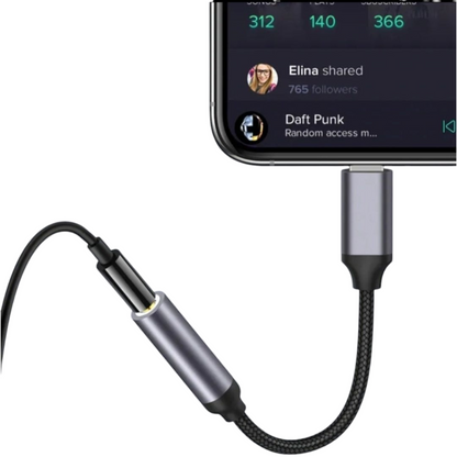 iPhone kuulokeadapteri taivutettavalla kaapelilla
