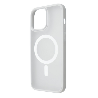 iPhone mini -magneettikuori kirkkaalla taustalla ja valkoisella renkaalla