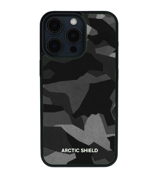 Arctic Shield Black Camo iPhone suojakuori – MagSafe-yhteensopiva