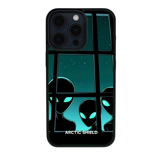 iPhone XS Max phone case - Aliens behind window	
