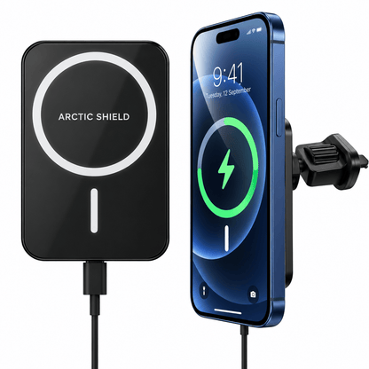 Arctic Shield MagSafe autolaturi 15W iPhonelle langattomalla latauksella ja ilmastointiritiläkiinnityksellä