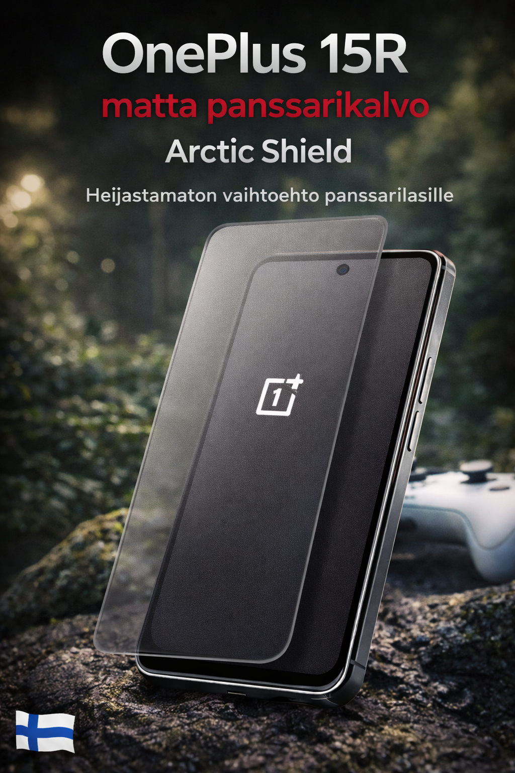 Arctic Shield matta panssarikalvo OnePlus 15R -puhelimeen – heijastamaton vaihtoehto panssarilasille