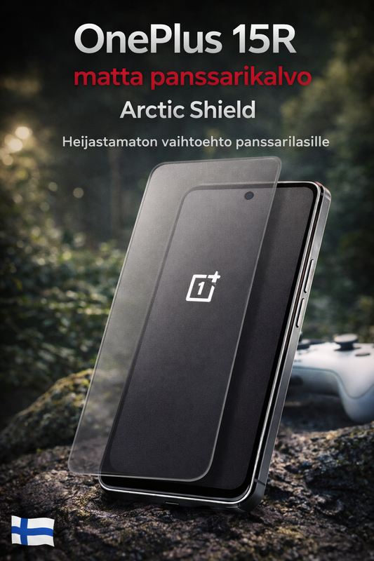 Arctic Shield matta panssarikalvo OnePlus 15R -puhelimeen – heijastamaton vaihtoehto panssarilasille