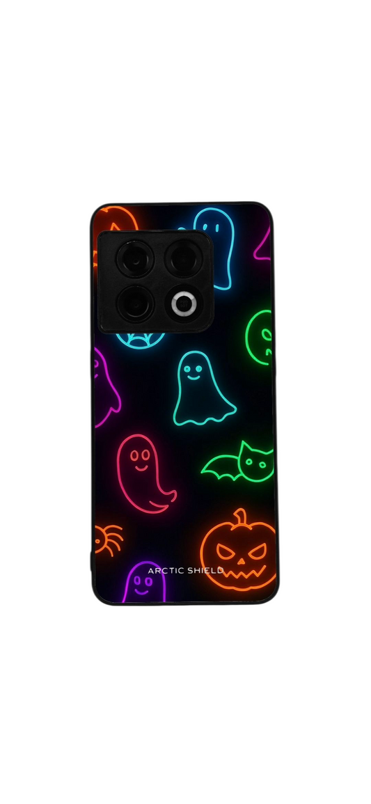 OnePlus 7 / 6T suojakuori – Halloween neon teema haamut ja kurpitsa