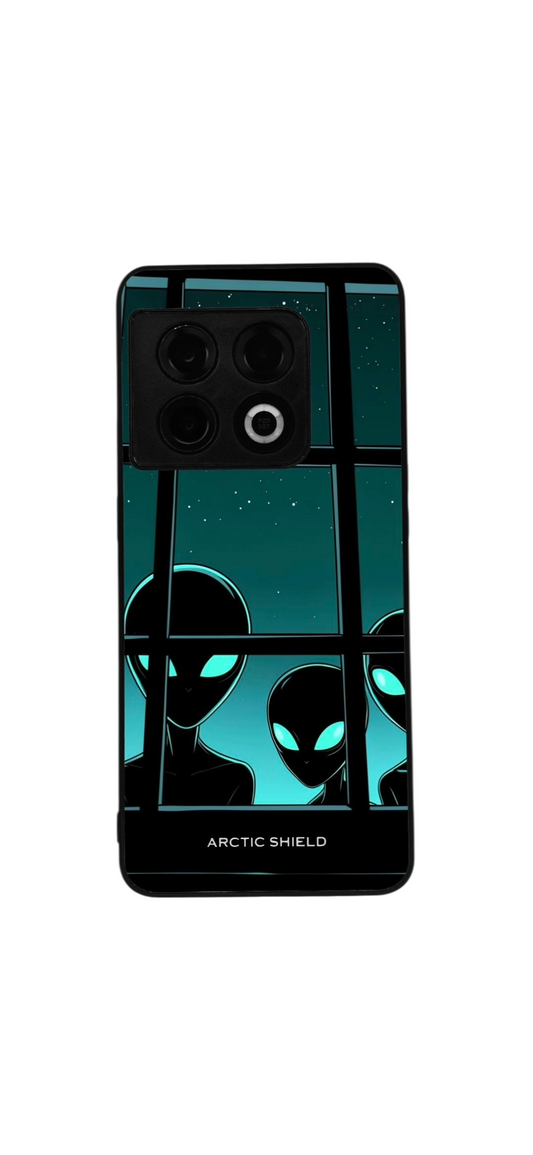 OnePlus Nord 4 Alien Encounter -suojakuori – avaruusolennot ikkunan takana