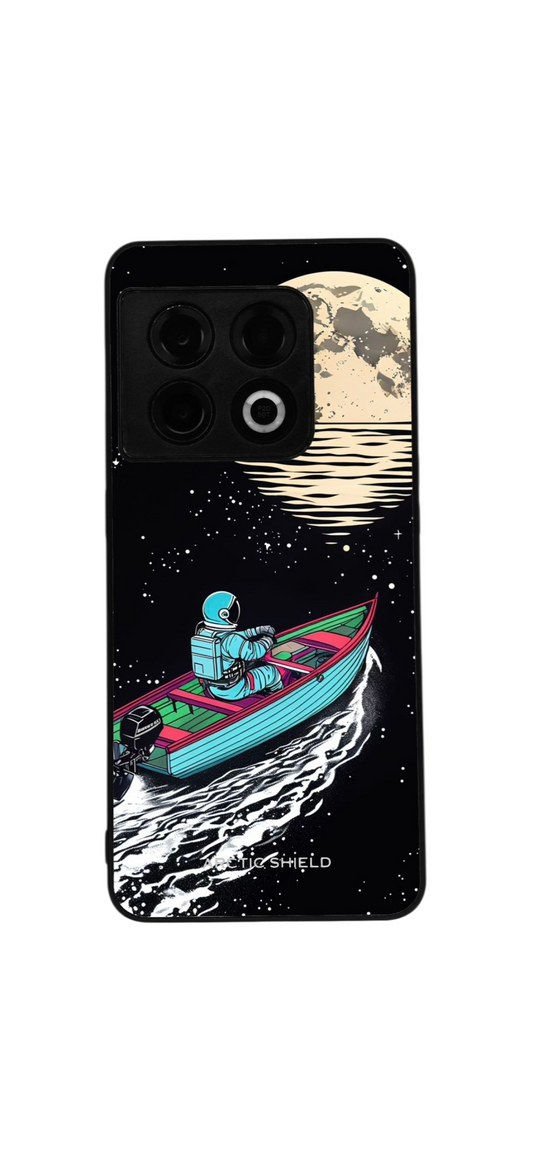OnePlus Nord 4 Arctic Shield suojakuori – astronautti ja vene tähtitaivaalla