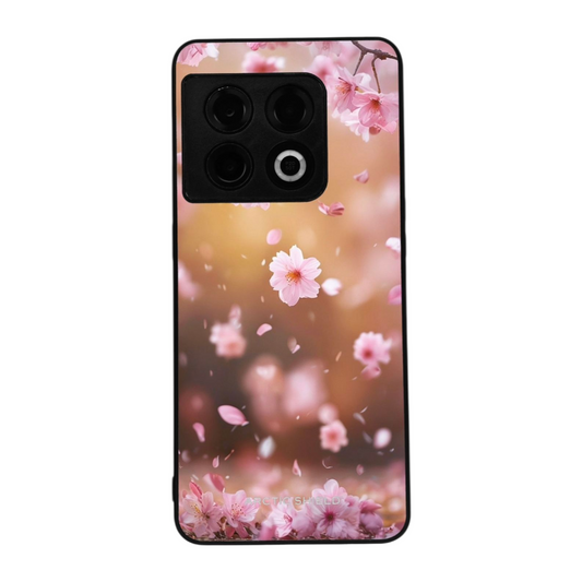 OnePlus Nord 4 Arctic Shield suojakuori – vaaleanpunaiset sakura‑kukat putoavilla terälehdillä