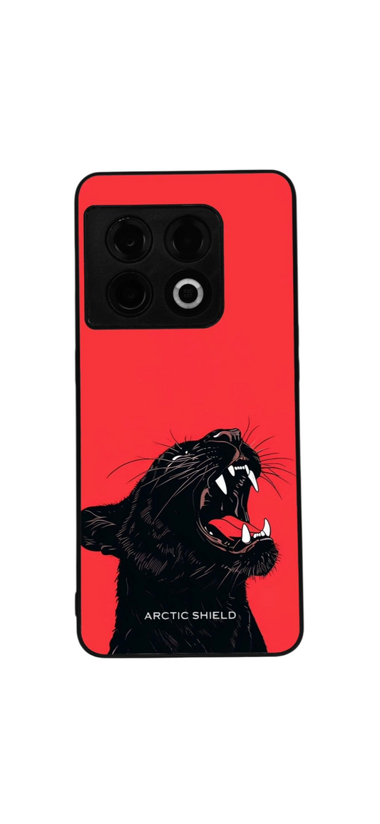 OnePlus Nord 4 Arctic Shield suojakuori – musta pantteri punaisella taustalla