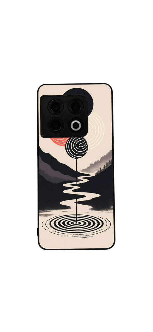 OnePlus Nord 4 suojakuori Arctic Shield – abstrakti maisema ympyräkuvioilla