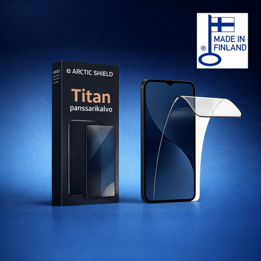 OnePlus Nord 5 panssarikalvo Arctic Shield Titan iskunkestävä näytönsuoja ei halkea valmistettu Suomessa