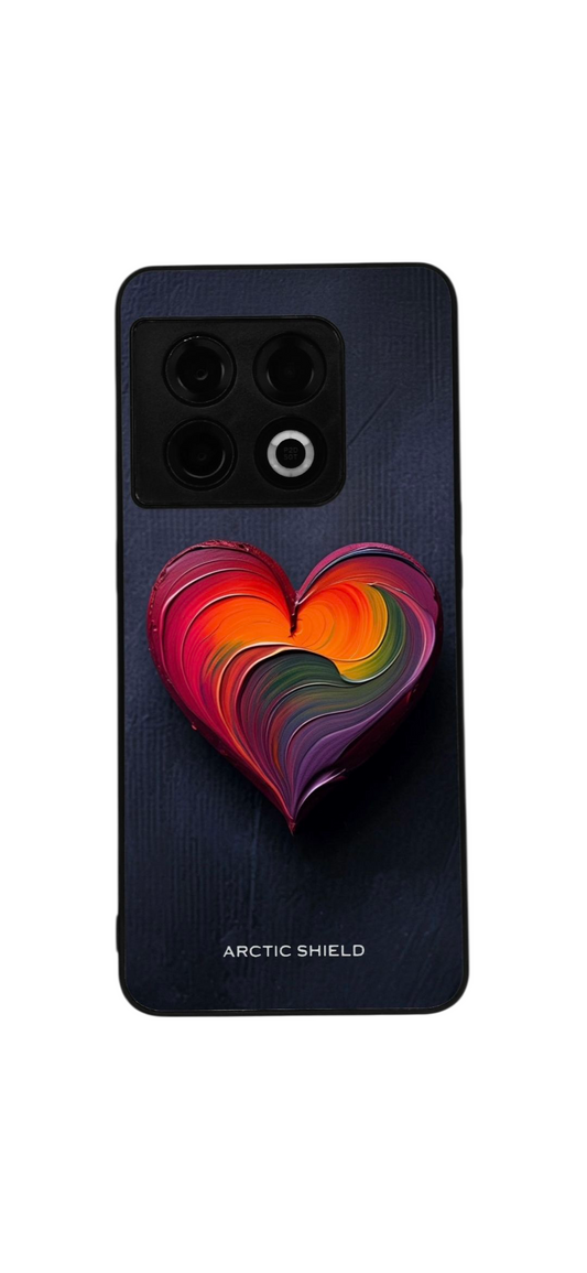 OnePlus Nord CE 3 Lite Arctic Shield suojakuori – värikäs sydän mustalla