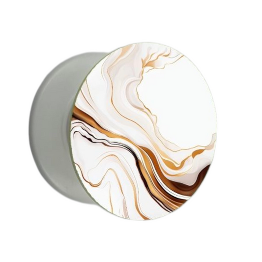 Puhelimen pidike Ø47 mm beige marmori kultaisilla yksityiskohdilla – mobiilikauppa.com