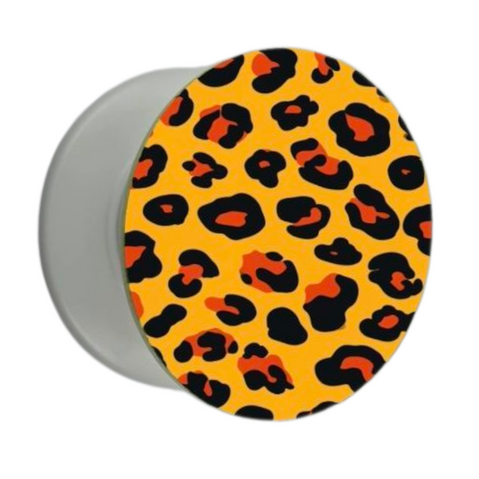 Puhelimen pidike Ø47 mm oranssilla leopardikuviolla – mobiilikauppa.com