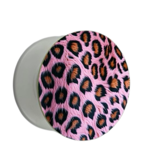 Puhelimen pidike Ø47 mm pinkillä leopardikuosilla – mobiilikauppa.com