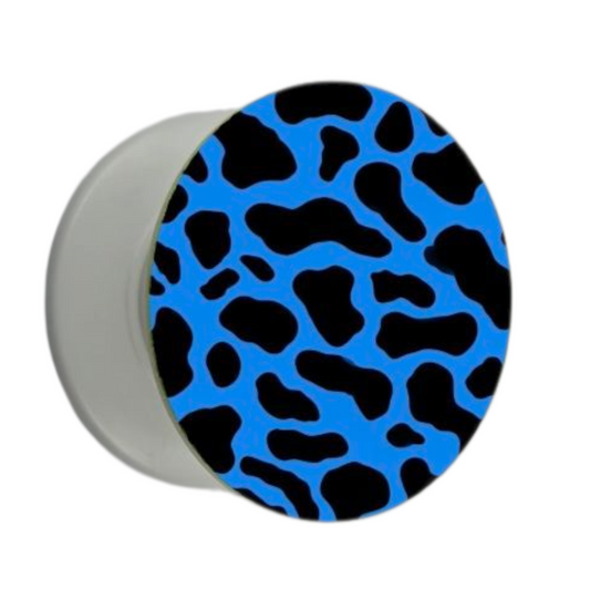 Puhelimen pidike Ø47 mm sinisellä leopardikuosilla – mobiilikauppa.com