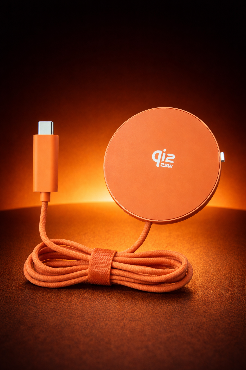 Qi2 laturi 25W magneettinen langaton USB-C oranssi malli