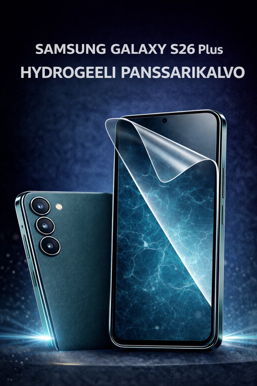 Samsung Galaxy S26 Plus hydrogeeli panssarikalvo – joustava ja halkeamaton näytönsuoja, Arctic Shield