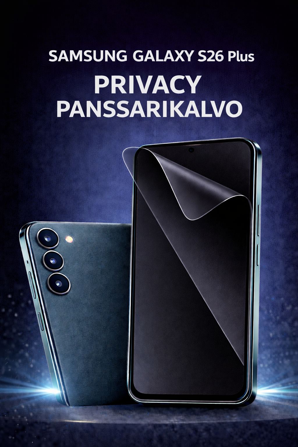 Samsung Galaxy S26 Plus Privacy panssarikalvo – tumma ja sivulta katselun estävä näytönsuoja, Arctic Shield