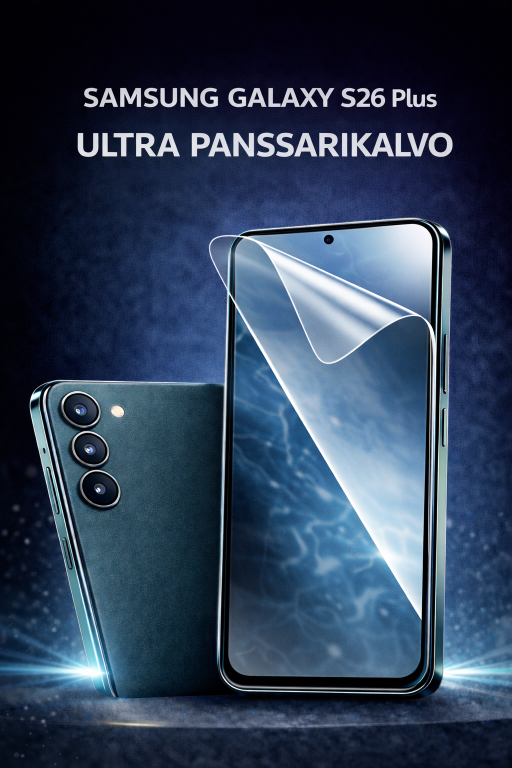 Samsung Galaxy S26 Plus Ultra panssarikalvo – lasimainen ja halkeamaton näytönsuoja, Arctic Shield