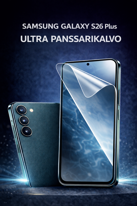 Samsung Galaxy S26 Plus Ultra panssarikalvo – lasimainen ja halkeamaton näytönsuoja, Arctic Shield