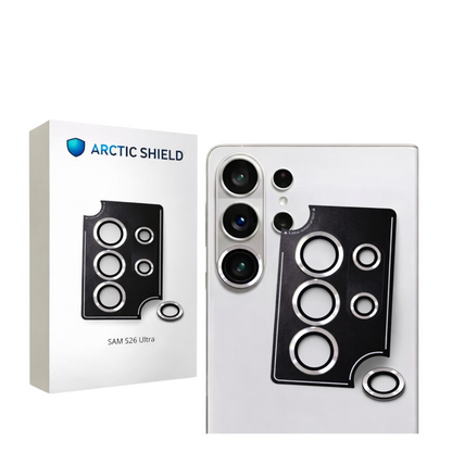 Samsung Galaxy S26 Ultra linssinsuojat ja Arctic Shield pakkaus