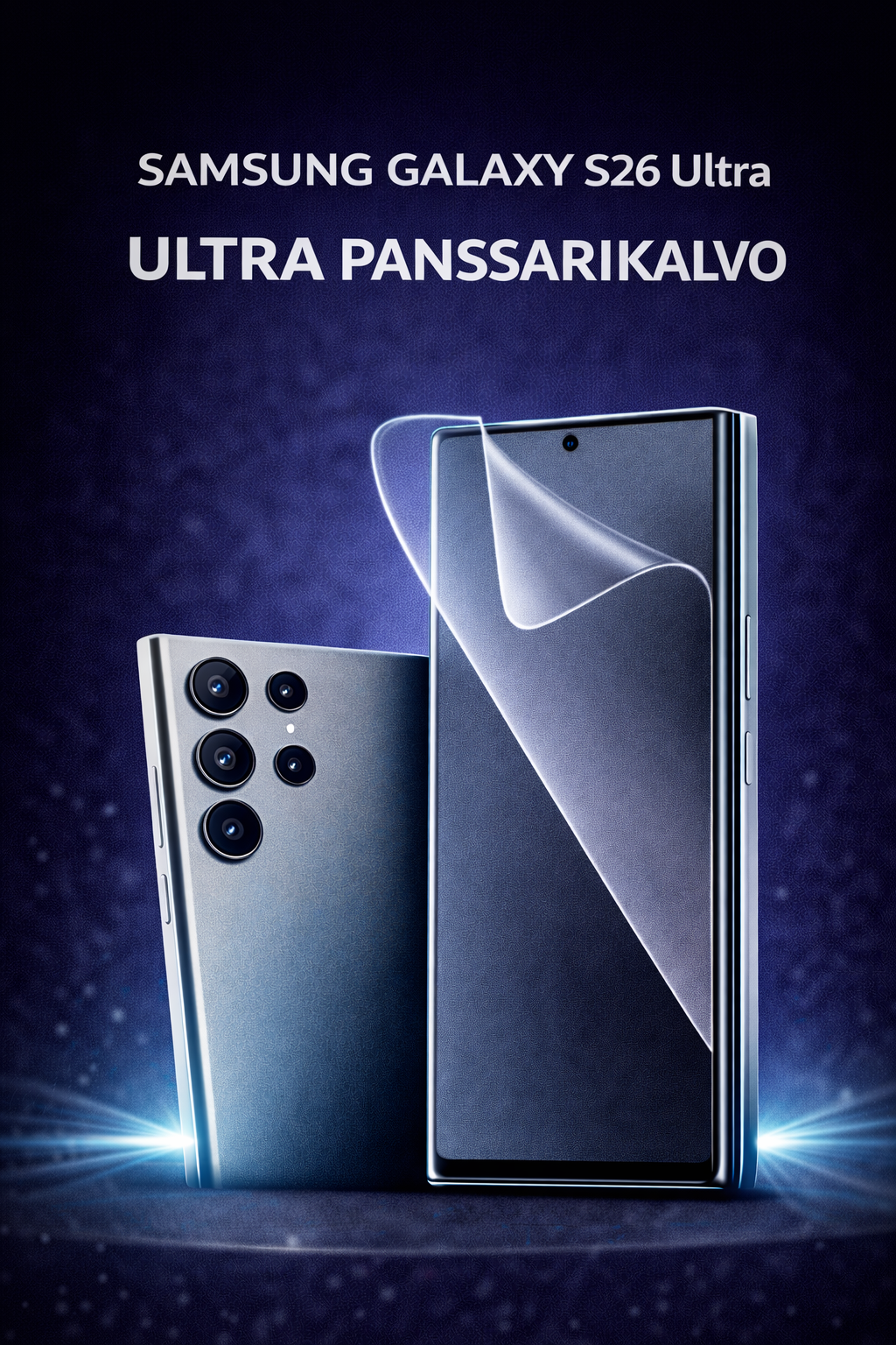 Samsung Galaxy S26 Ultra Ultra panssarikalvo – lasimainen ja halkeamaton näytönsuoja, Arctic Shield