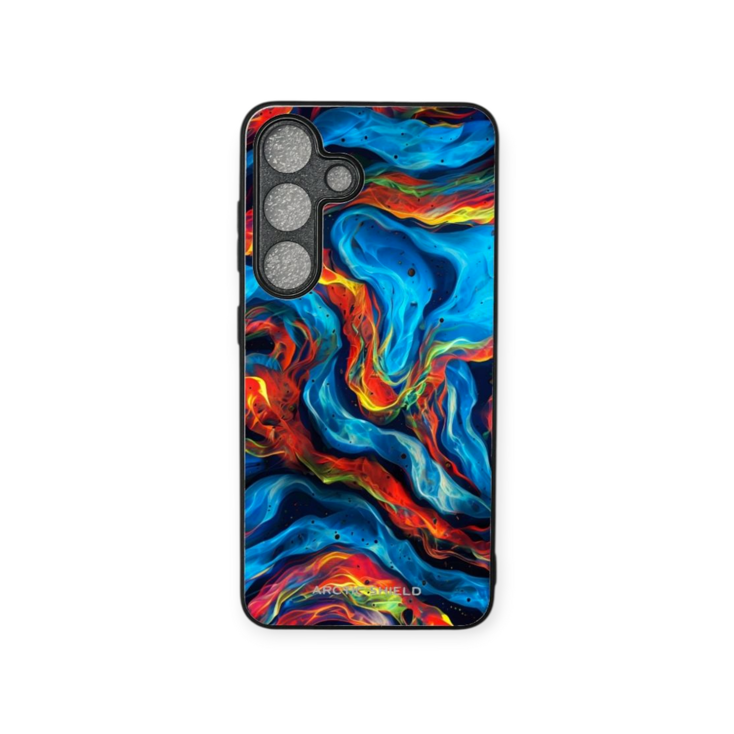 Samsung S24+ suojakuori – Abstrakti sinipunainen design, suojaava Arctic Shield -kuori