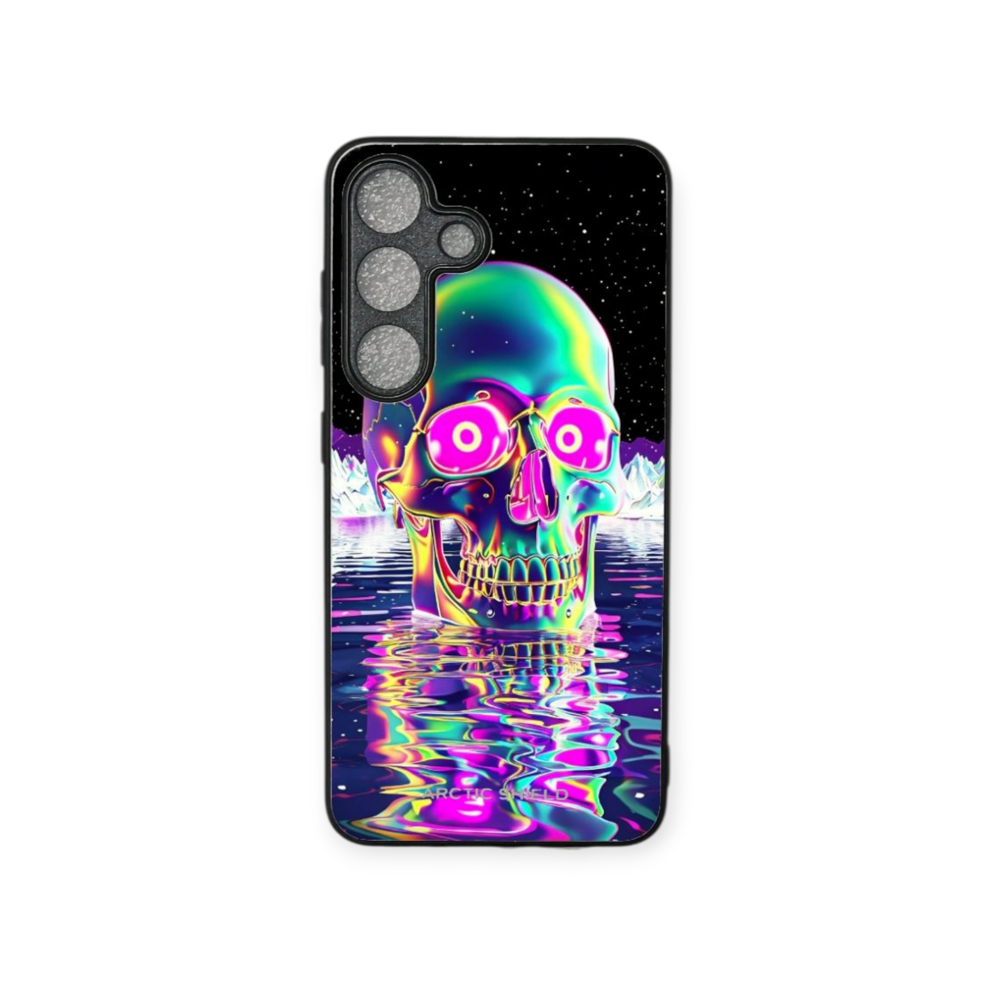 Samsung S24 Ultra suojakuori – Neon-kallo ja heijastava vesi, suomalainen Arctic Shield -suojakuori