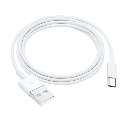 USB-A to USB-C kaapeli 1,5 m – valkoinen latausjohto nopeaan lataukseen