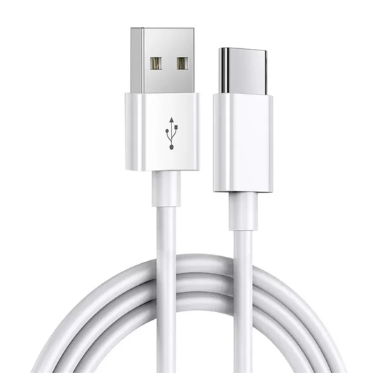 USB-A to USB-C kaapeli 1 m – valkoinen latausjohto nopeaan lataukseen